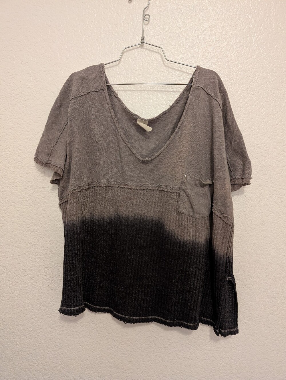 We The Free Free People Black Gray Ombre Top Small